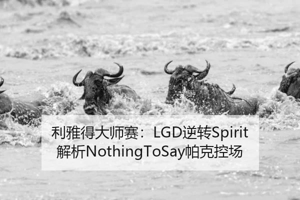 利雅得大师赛：LGD逆转Spirit解析NothingToSay帕克控场